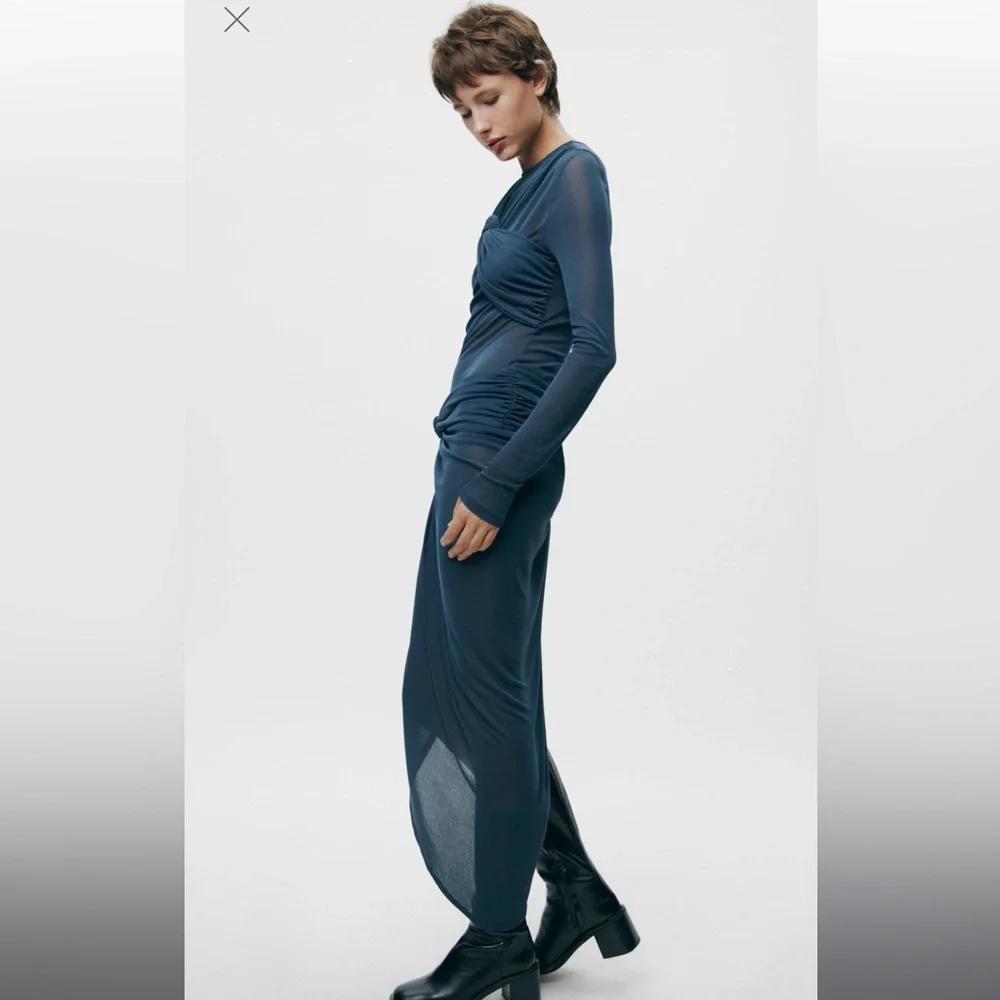 ZARA Collection Knotted Asymmetric Dress Size-L - Picture 7 of 13